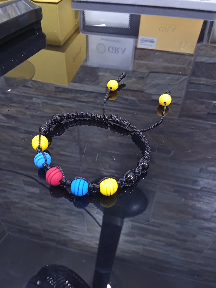 Pulsera selección colombiana y Turmalina  💛💙♥️⚫⚫