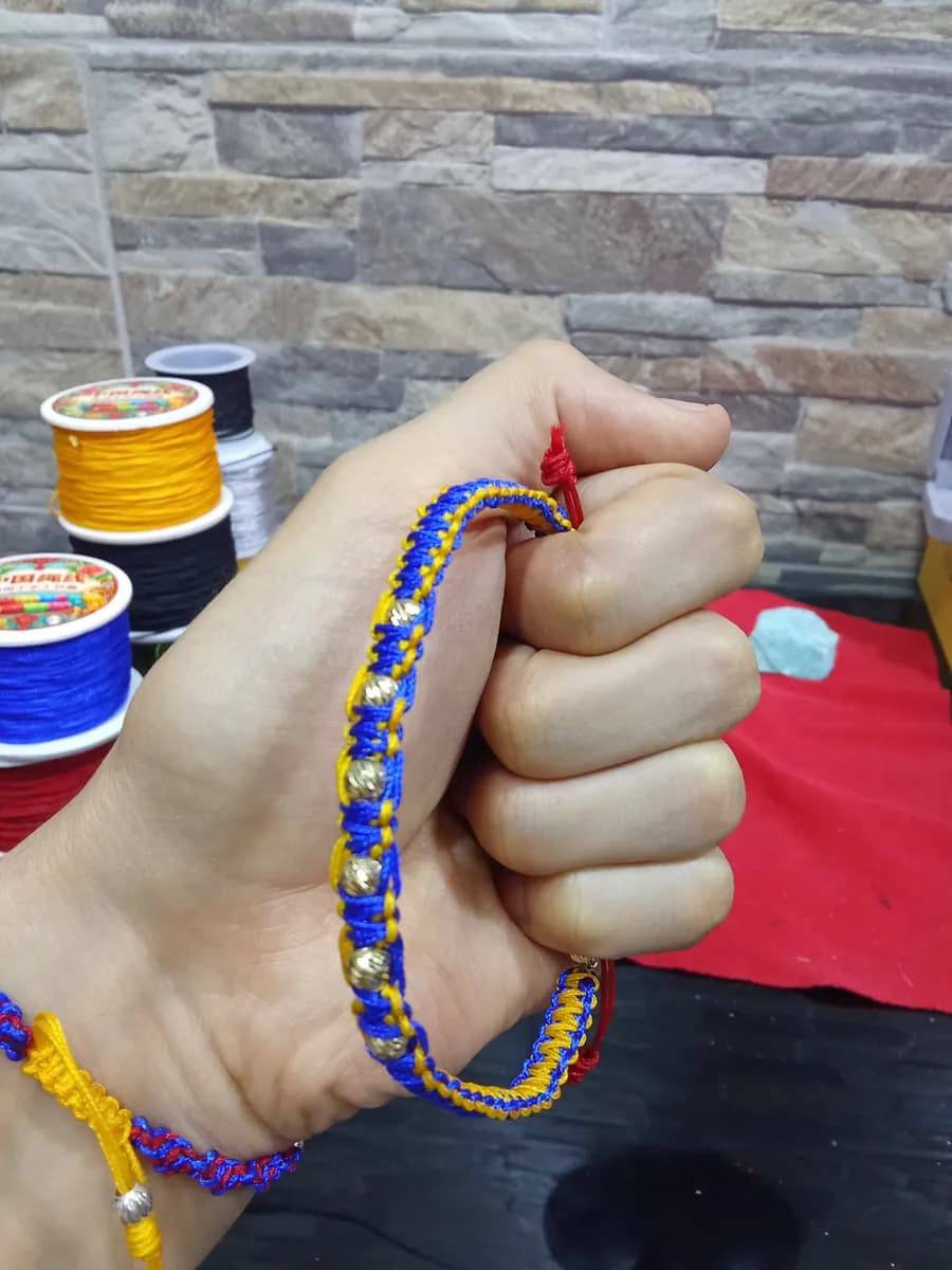 Pulsera tejido plano 💙